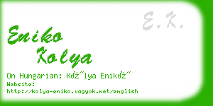 eniko kolya business card